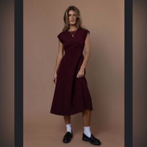 böhme Neve Midi Dress in Burgundy